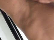 beautiful brunette records herself masturbating her clit in the shower 16/16