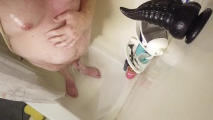 Sissy Submissive Slut Takes Huge Bad Dragon Toy Deep in Tight Ass and Mouth Hand Job too Part 4