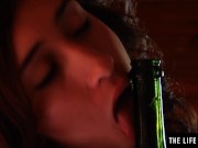 Watch this sexy girl use a wine bottle as an improvised dildo 7/16