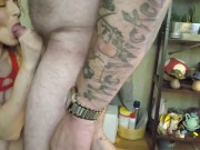 Latina milf deepthroats white cock and gets facial 16/16