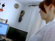 Hot and perfect red head babe Dixie Valens has sex at the office with Terry 1/16