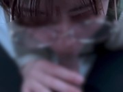 清楚系のメガネ女子が口内射精されてちゃう♡ cum im mouth blowjob 1/16