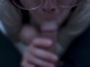 清楚系のメガネ女子が口内射精されてちゃう♡ cum im mouth blowjob 9/16
