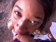 Hot Babe takes white dick outside 6/16