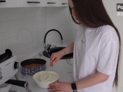 Stepsister was making cheesecake but got cum in her mouth. Fucked in the kitchen - Deluxe_Bitch 1/16