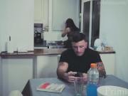 I fucked my friend's girlfriend and he joined us 1/16