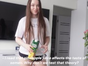 Stepsister decided to see if pineapple juice affects the taste of cum - Valeria Sladkih 1/16