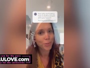 Big boobs babe behind the scenes cum on ass cleanup, naked dick pic rating, public club, goofy nude joking - Lelu Love 13/16