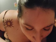 Wife gives amazing blowjob🌬️ then rides me cowgirl and reverse cowgirl🥰😍🤤😋😌😨😵 1/16