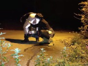 Simply perfect! A whore that is used as exactly what most cunts are a fucking living urinal! 12/16