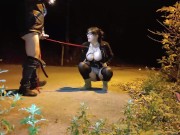 Simply perfect! A whore that is used as exactly what most cunts are a fucking living urinal! 7/16