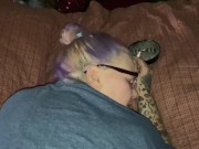 Smoking BBW sucks cock swallows cum, bbw doggystyle smoking takes a creampie 11/16