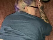 Smoking BBW sucks cock swallows cum, bbw doggystyle smoking takes a creampie 9/16