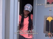 DEBT4k. Gal with tattoo on shoulder pays off the debt using her pussy 4/16