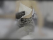 Sexy wife piercing her nipples in a piercing studio. Close up. 4/16