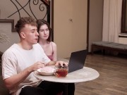 Step Sister Teases Step Brother and Gets More Than She Bargained For on the Stairs 1/16