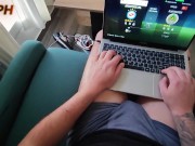 My Step Sister won't let me Play FIFA because she wants to play with my DICK. Big Tits 1/16