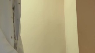 Wanking my big dick and cumming at a workplace while colleague taking lunch