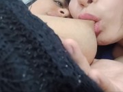 an afternoon playing with our tits and breast milk