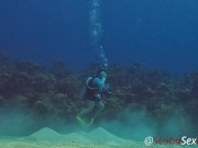 SCUBA Sex in a Miniskirt by a Beautiful Coral Reef 3/16
