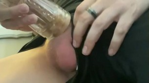 Shiny fat cock gettin’ beat