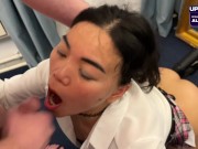 Жестко трахнули азиатку вдвоём, кончили ей в очко. МЖМ, жестокий анал 15/16