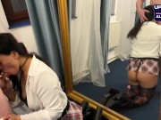 Жестко трахнули азиатку вдвоём, кончили ей в очко. МЖМ, жестокий анал 2/16