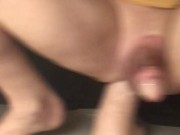 Huge dildo hitting that P spot 14/16