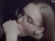 CLOSE UP:  Blowjob from Moaning Schoolgirl Pulsating Cock CUM in Mouth / Dolly Rud 6/16