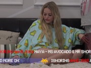 Sexy Blonde MILF gets horny and wants to cheat her husband with a guy and by playing with his balls and cock 2/16