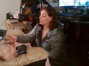 Heather Kane Milks in College Dorm wearing Gray Northface! 13/16