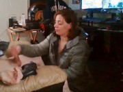 Heather Kane Milks in College Dorm wearing Gray Northface! 14/16