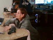 Heather Kane Milks in College Dorm wearing Gray Northface! 2/16