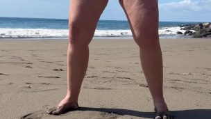 LittleFeet Piss In The Nudist Beach💦😏