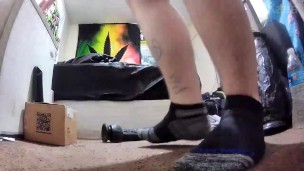 Sissy Man destroys asshole with big toys