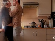 Kitchen make out with stepsister, kissing & fingering - sensual teasing moments 16/16