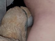 Cumming on my Teddy Bears ass 10/16