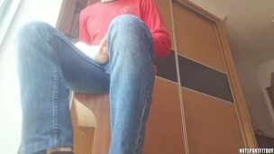 Fucking a fleshlight with my big cock at the window - this makes me moan and cum so much