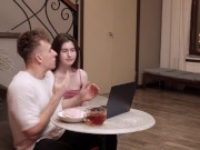 Stepsister's Teasing Leads to Steamy Staircase Encounter 1/16