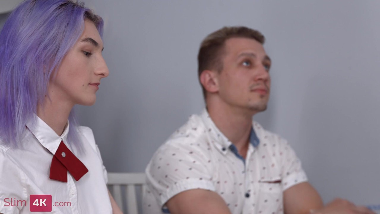 Test for skinny teen ends with MMF threesome with DP
