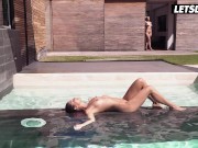 Carolina Abril & Penelope Cross Lesbian Action By The Pool - LETSDOEIT 6/16