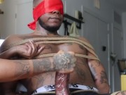 Rope play milking heavy cumshot