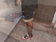 Threesome with my Petite Stepsister and my Cuckold Boyfriend, double Cum in Mouth! Naty Delgado 2/16