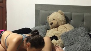 kissing my wife in our room, licking her beautiful tits and licking her wet pussy and then she rides