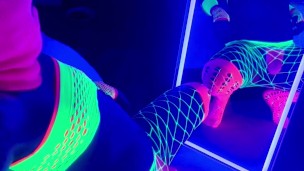 Anal creampie afterparty for submissive sissy rave slut. Blacklight anal toys