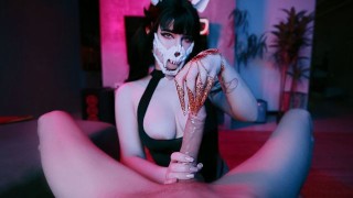 MollyRedWolf is testing you. Try not to cum. TittyFuck, Femdom ...
