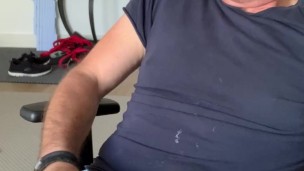 Intense orgasm after jerking-off and edging for a few hours. I cum on my jeans