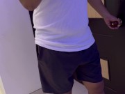 I call the plumber to fix my shower, and he ends up splashing his cum on my face. 2/16