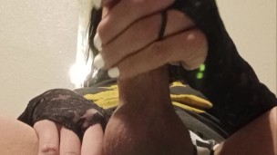 Stroking my Little Femme Cock