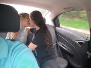 I kiss with a stranger in the back seat of the Uber and she takes off my shirt and caresses me 2/16